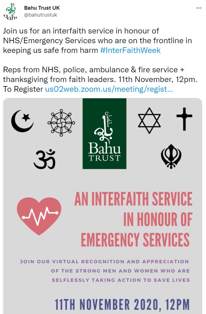 Bahu trust emergencies services celebration service 2020
