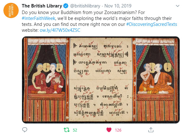 british library inter faith week tweet 2019