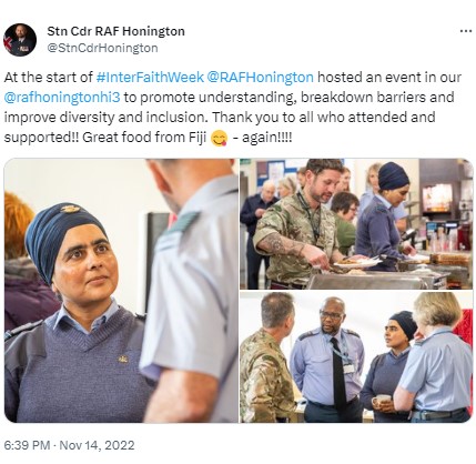 RAF Honington Inter Faith Week event, 2021