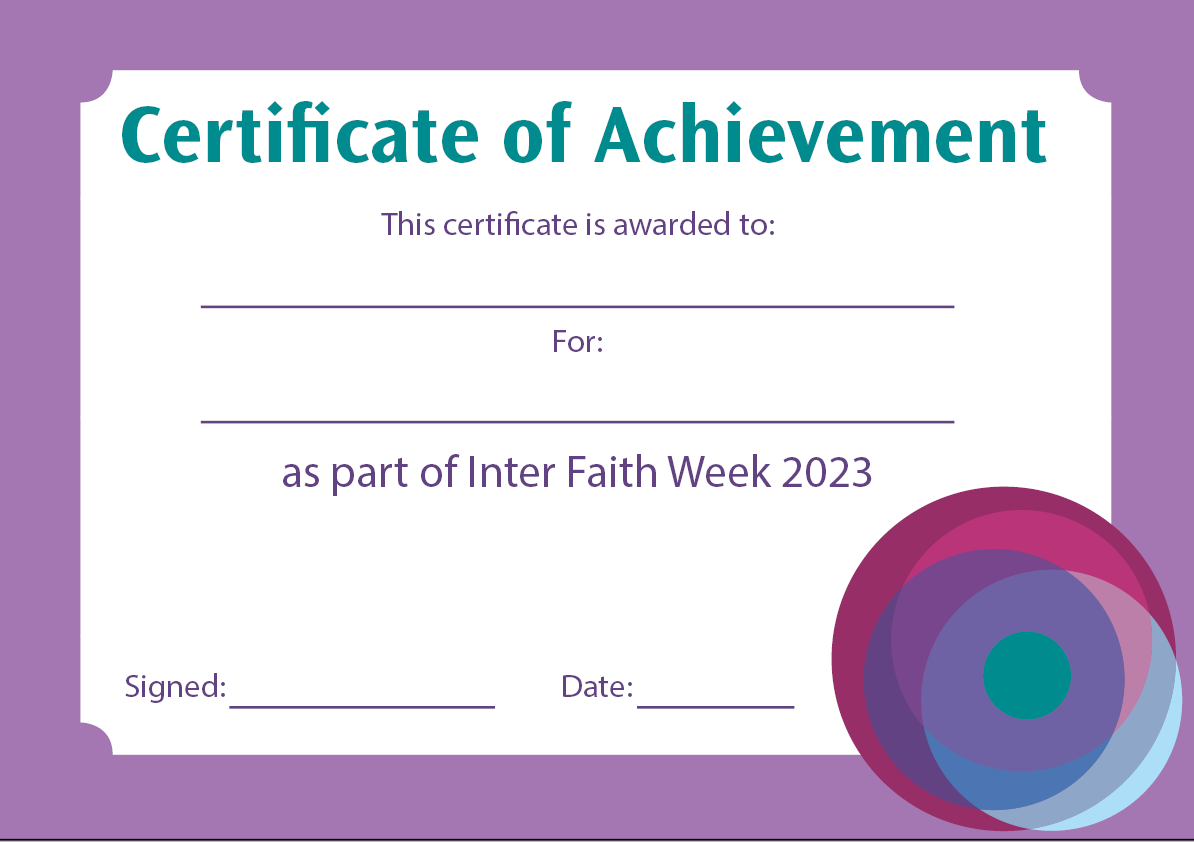 Inter Faith Week 2023 certificate template v2