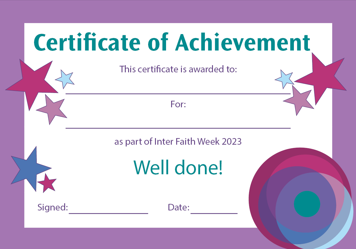 Inter Faith Week 2023 certificate template v1