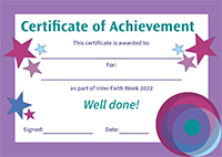 Inter Faith Week 2022 certificate template v1